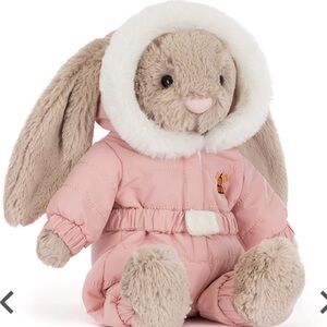 Adorable Jellycat Bashful Bunny in Snowsuit Plush Toy NWT